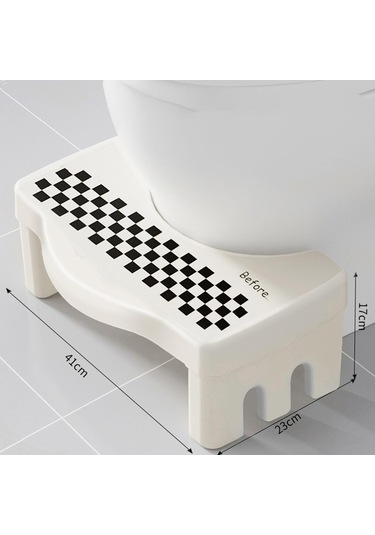 Suntek Çömelme Tuvalet Taburesi Taşınabilir Rahat Siyah-beyaz Siyah Beyaz