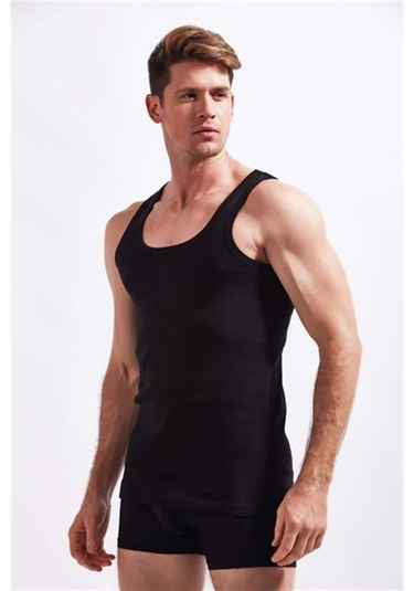 Josejuan 3'lü Erkek Atlet Rambo %100 Pamuk Ribana 3201-3'lü Siyah