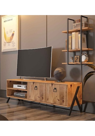 Avmpark Yanke Tv 150 Atlantik Çam Metal Raflı