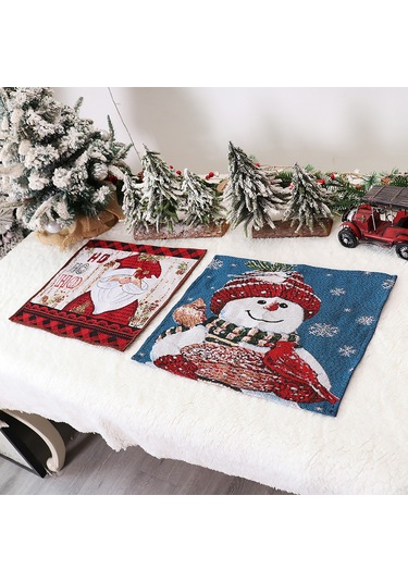 Neevoyu Noel Güneşi Desenli Isıya Dayanıklı Örgü Kumaş Yemek Masası Altlığı 43x33 Cm - Aile, Parti, Bar Kullanıma Uygun