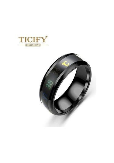 Siyah Paslanmaz Çelik Sıcaklık Halkası Vücut Sıcaklığı Akıllı Sıcaklık Algılama Titanyum Çelik Çift Yüzük Siyah Siyah Paslanmaz Çelik Sıcaklık Halkası Vücut Sıcaklığı Akıllı Sıcaklık Algılama Titanyum Çelik Çift Yüzük Siyah