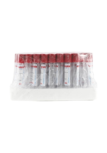 Kırmızı Kapaklı Vakumlu Boş Kan Alma Tüpü 10 Ml