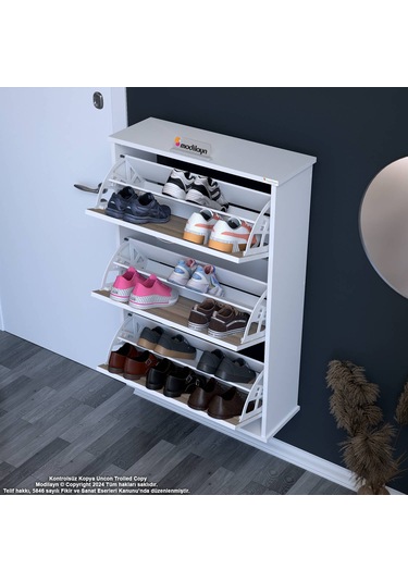 Modilayn Varbi Asma Antre Hol 72 X 107 X 25, 5 Cm Lik 3 Düşer Kapak 6 Göz Raf Bölmeli Ayakkabılık Beyaz - Cordoba Modilayn Varbi Asma Antre Hol 72 X 107 X 25, 5 Cm Lik 3 Düşer Kapak 6 Göz Raf Bölmeli Ayakkabılık Beyaz - Cordoba