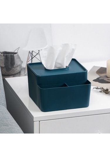 Sones Basit Plastik Çok Amaçlı Mendil Kutusu Ev Ofis Masası Depolama Çekmecesi Tepsisi Sarı