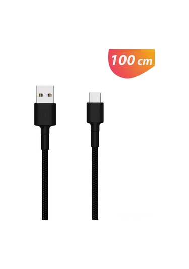 Geeroyoo Usb-c Hızlı Şarj Kablosu - Dayanıklı Örgü Tasarım, 100cm, Siyah - Samsung, Oneplus, Huawei Uyumlu