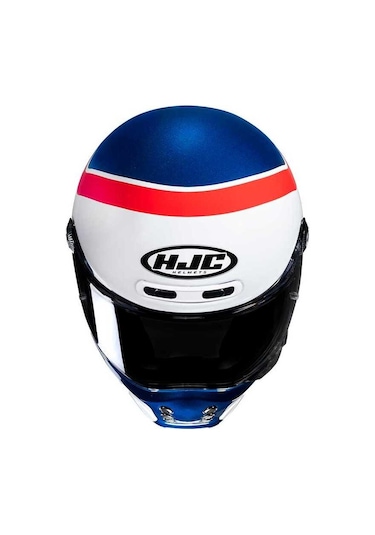 HJC V10 Grape MC21 Kapalı Motosiklet Kaskı Beyaz - Kırmızı - Mavi