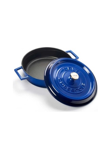Lava Döküm Sığ Tencere Trendy Mavi 24 CM