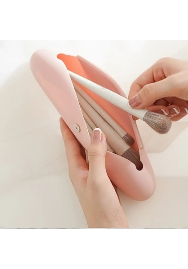 Yulong Moveevo Yumuşak Silikon Makyaj Aleti Saklama Çantası - Antrasit