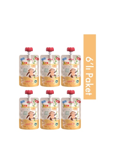 Mango Monkey Organik Karışık Meyve Püresi 110 Gr 6 Adet