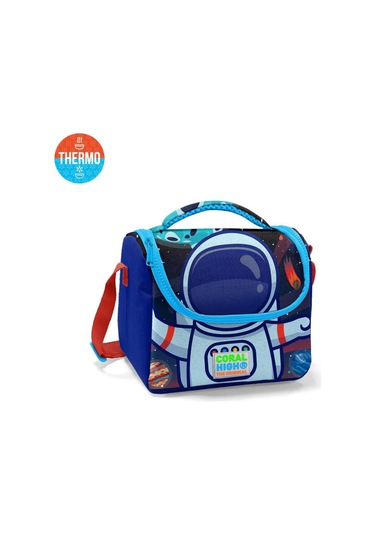 Coral High Kids Saks Mavi Astronot Desenli Thermo Beslenme Çantası 11724