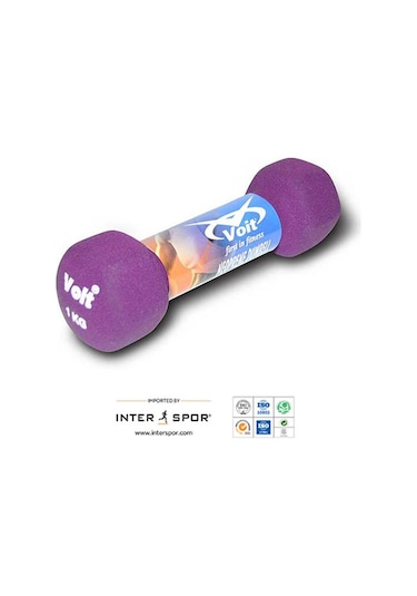Voit Vdb-04 Altıgen Neopren Dumbell 1 KG Mor