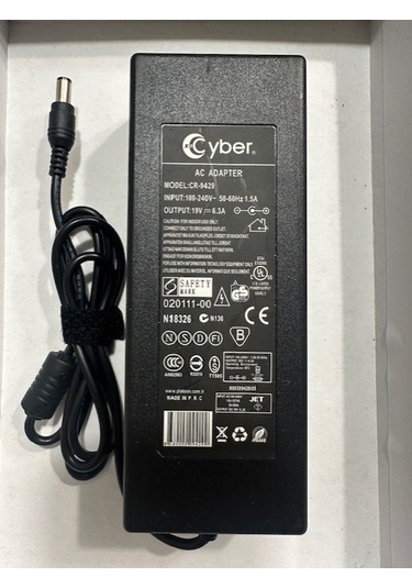 19 Volt 6.3 Amper Toshiba Uyumlu Adaptör 19 Volt 6.3 Amper 6.3 Mm 3.0 Mm Adaptör