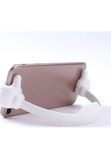 Beyaz Başparmak Yukarıya Cep Telefonu Tutucu, Ayarlanabilir Silikon Tablet Standı, İph Samsung Uyumlu İçin Telefon Tutucu 56552948