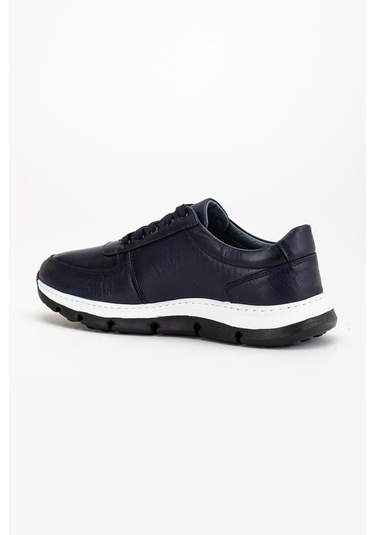Hakiki Deri Erkek Günlük Ayakkabı Lacivert H Model Eva Taban-3480 Lacivert