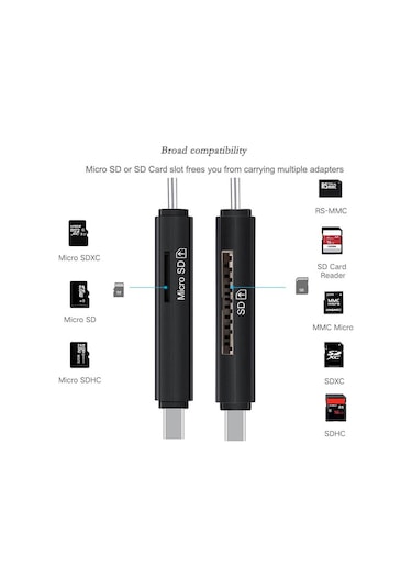 Usb Type C Kart Okuyucu Micro Usb Sd Tf Otg Hafıza Kart Okuyucu