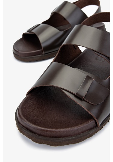 Sandals Factory Lorenza Erkek Kahverengi Hakiki Deri Sandalet Ayakkabı 60 17627 Erk Sndlt Y24 Kahve