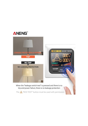 Suntek Soket Test Cihazı Devre Polarite Gerilim Dedektörü Ab