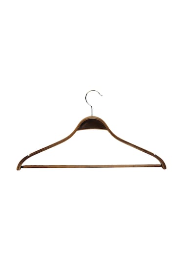 Nyn Ahşap Askı Barlı Gömlek Pantolon Askısı Ceviz Renk 100 Adet Kahverengi