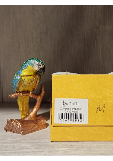 Swarovski Taşlı Papağan Mücevherlik / Dekoratif Biblo
