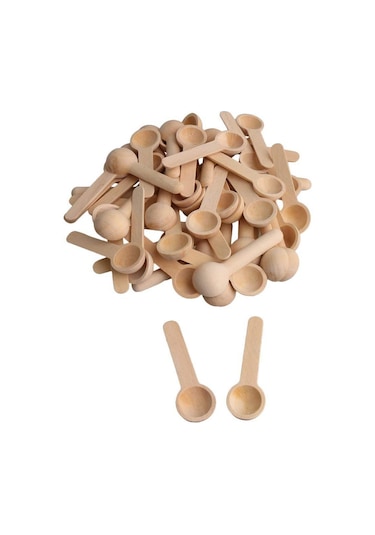 Bambu 6'lı Baharat Kaşığı Yuvarlak Uçlu Bambu Kaşık