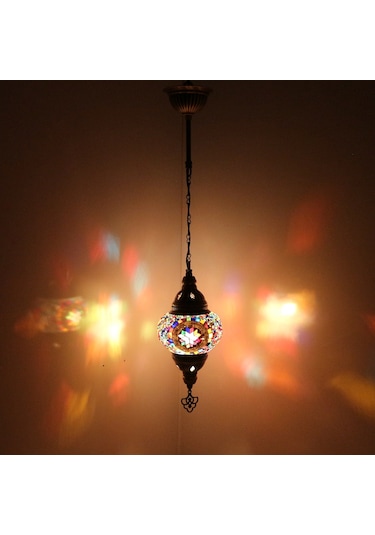 Dekoratif MOZAİK AVİZE TEKLİ SARKIT TAVAN LAMBASI
