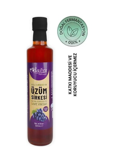 Üzüm Sirkesi 500 Ml Doğal Fermantasyonla Üretilmiş, Filtre Edilmemiş, Katkısız Sirke