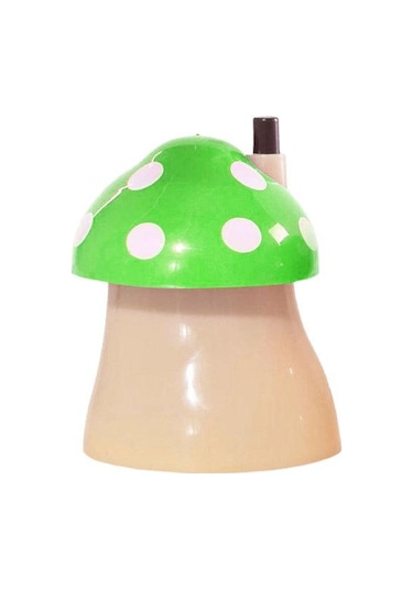 Yeşil Basın Tasarım Otomatik Kürdan Tutucu Toz Geçirmez Büyük Kapasiteli Yaratıcı Mantar Şekilli Masa Kürdan Saklama Kutusu Ev İçin