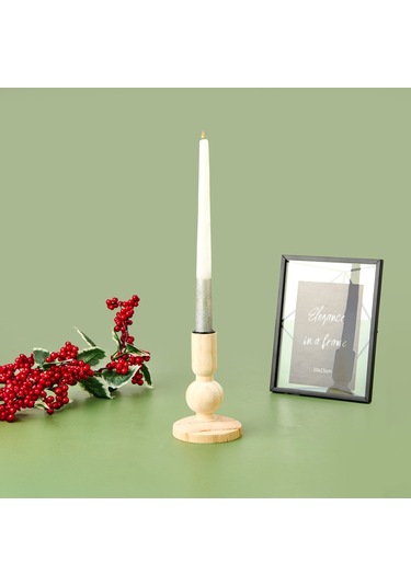 Kpmm Konik Şamdan - Krem - 9,5x9,5x12,8 Cm Renkli