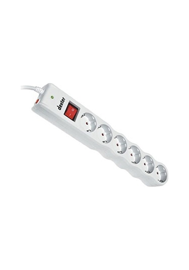 Dexter TSK5011 238J 6'lı Akım Korumalı Priz Beyaz