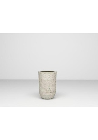 Nuano Consept Lale Serisi Yuvarlak Saksı Bej 35x50