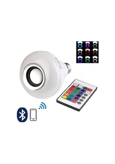 Ampul Şeklinde Kumandalı Bluetooth Hoparlör Çok Renkli