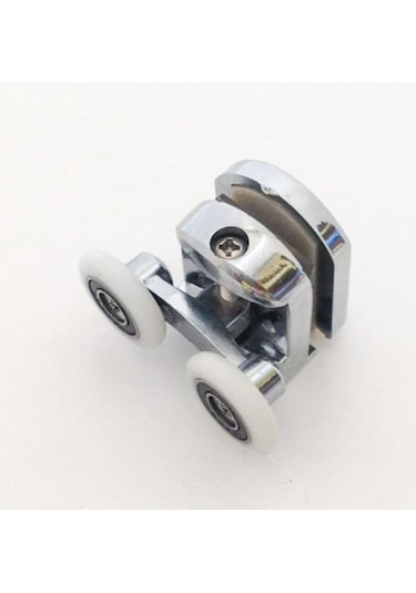 1 Adet Üst Duşakabin Tekerleği Üst Cam Rulman Krom Teker 23 Mm Beyaz - Şeffaf