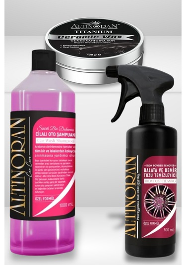 Altınoran Profesyonel Araç Bakım Seti Demir Tozu Sökücü - Cilalı Şampuan - Seramik Wax