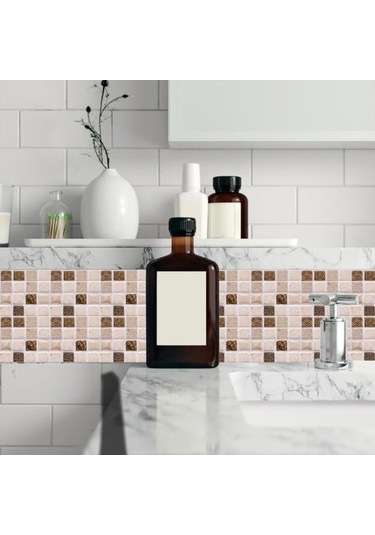 10 Adet Kiremit Etiket Üç Boyutlu Su Geçirmez Kendinden Yapışkanlı Dekoratif Dıy İşaretli Desen Duvar Çıkartma Ev Kaynağı 10cm Diğer