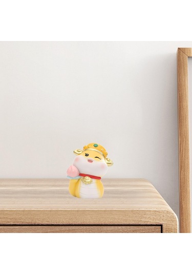 Suntek Çin Yeni Yılı Yılan Heykelciği Dekoratif Sarı