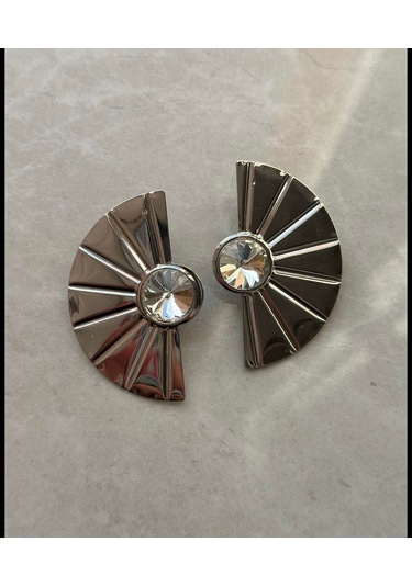 Kadın Küpe Vip Seri Yelpaze Zirkon Taş Özel Tasarım Kararmaz İthal Küpe 001