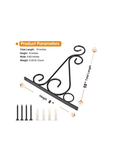 Pazly 2 Adet Siyah Açık Hava Asma Kancası - Bitki Kuş Yemliği Fener Rüzgar Çanları İçin
