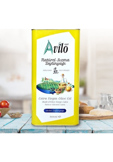 Avilo Naturel Sızma Soğuk Sıkım Zeytinyağı Teneke 5 L