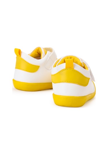 Kiko Kids Roce Cırtlı Erkek Bebek İlk Adım Panduf Ayakkabı Sarı