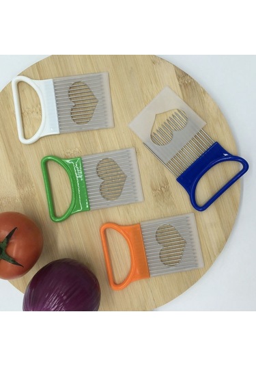 Cbtx Paslanmaz Çelik Sebze Soğan Kesici Tutucu Et İğnesi Mutfak Aletleri Turuncu