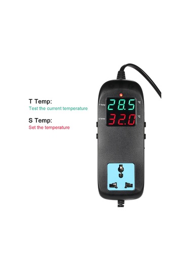 Yaozixia Elektronik Termostat Led Dijital Ekran Yetiştirme Sıcaklık Kontrol Cihazı Termokupl Termostatı Soketli Ac 90v 250v