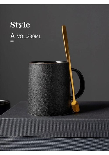 Seramik Kupa Tumblers Çay Tumbler Bardak Kahve Süt Kupalar Yenilik Büyük Vintage Ev Siyah Kupası Kupalar Siyah