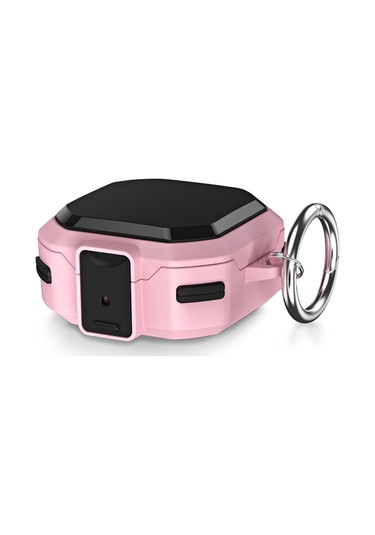 Microsonic Samsung Galaxy Buds 2 Pro Kılıf Darbeye Dayanıklı Sert Koruyucu + Askılık Pembe