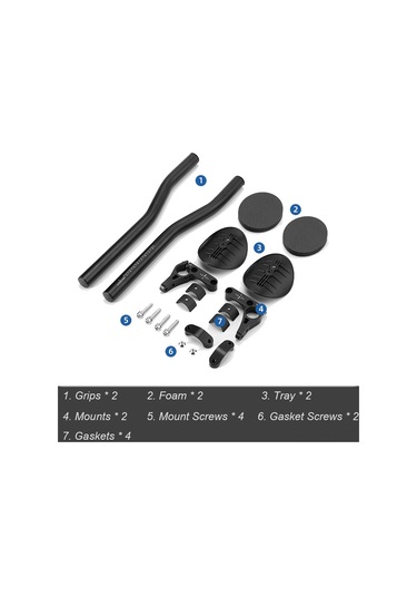 Dofolink Alüminyum Aloy Bisiklet Dinlenme Kolu, Dağ Bisikleti Yardımcı Kolu, Tt Kolu, Uzun Yol Sürüşü İçin Konforlu Tutamak