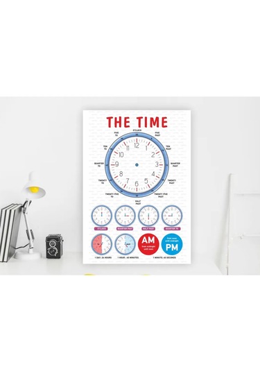 The Time-saat Kaç İngilizce Çocuk Eğitim Tekli Pvc 21x30 Cm