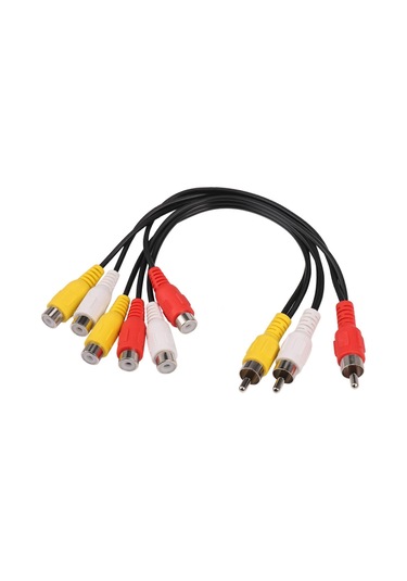 Yeni 3 Erkek - 6 Dişi Fiş Ayırıcı Ses Tv Dvd Video Adaptörü Av Kablosu - Çoklu Cihaz Bağlantıları İçin
