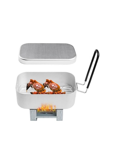 Ximistore9 Outdoor Çadır Yemeği Seti: Alüminyum Kapaklı Mida + Isıtıcı Tepsi + Gerginleştirici Sepet, Hızlı Isıtma, Taşınabilir 3'lü Kombinasyon Çok Renkli