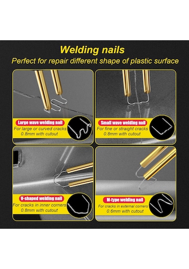 Mini 100w Plastik Kaynak Makinesi Sıcak Zımba Tampon Plastik Onarım Araba Yellow 400 Nails 220v Eu Plug