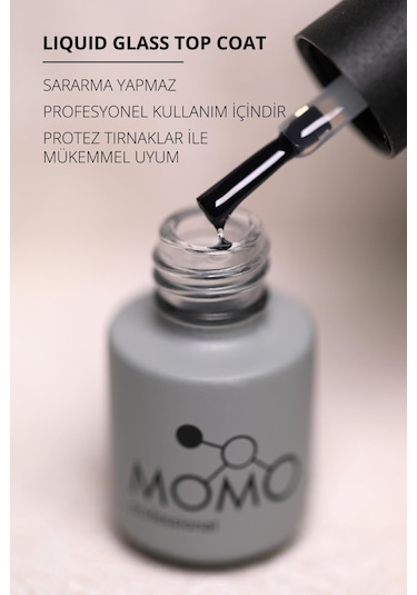 Momo Professional Kalıcı Oje İçin Liquid Glass Top Coat 4 Ml