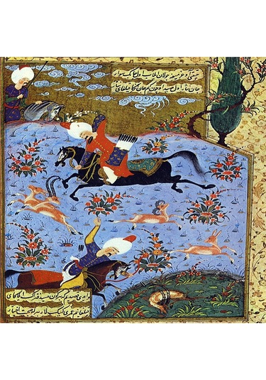 Matrakçı Nasuh Minyatürleri Doğal Taş Bardak Altlığı 4'lü Set - Natural Stone Coasters - Taş Çok Renkli